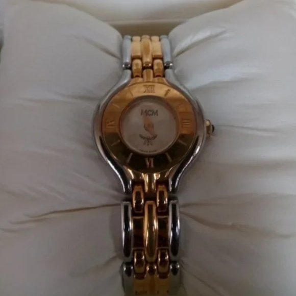 Rare mcm gold silver tone watch in original box main image 5